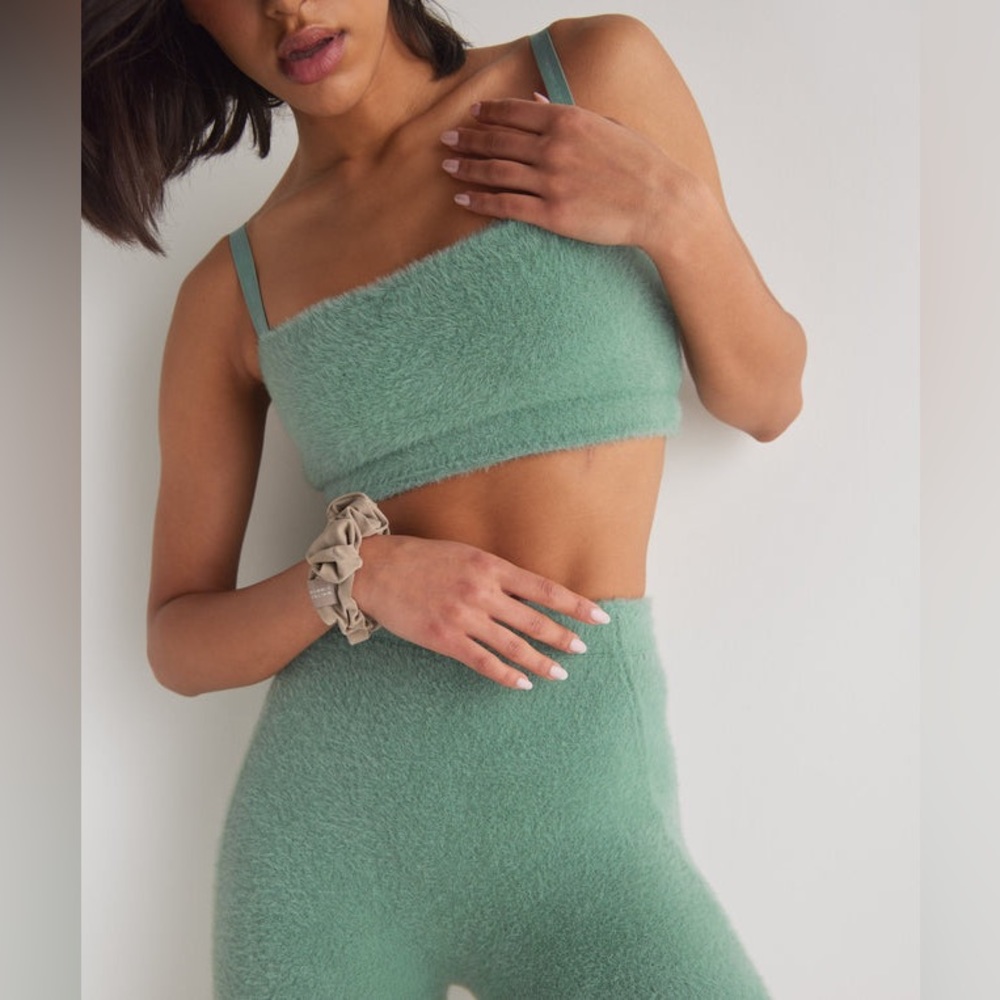 Whitney Simmons Eyelash Knit Bandeau in Leaf Green